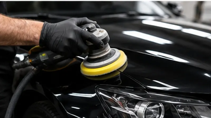 Machine polishing a car body panel